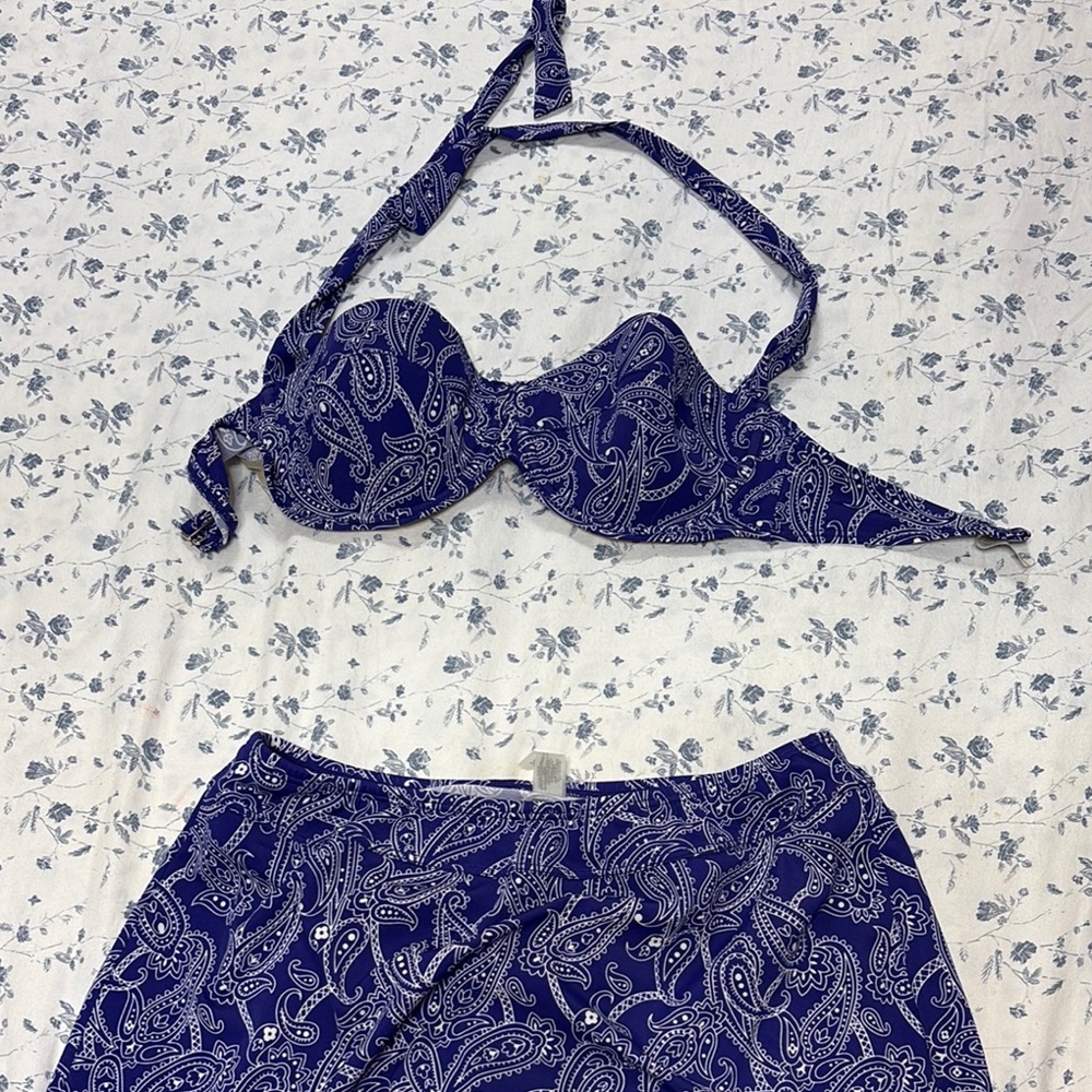 Blue Paisley Bikini Set
